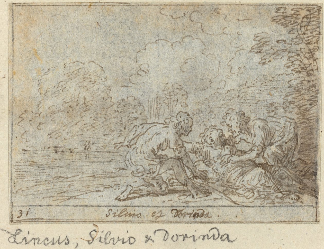 Linco, Silvio ve Dorinda by Johann Wilhelm Baur