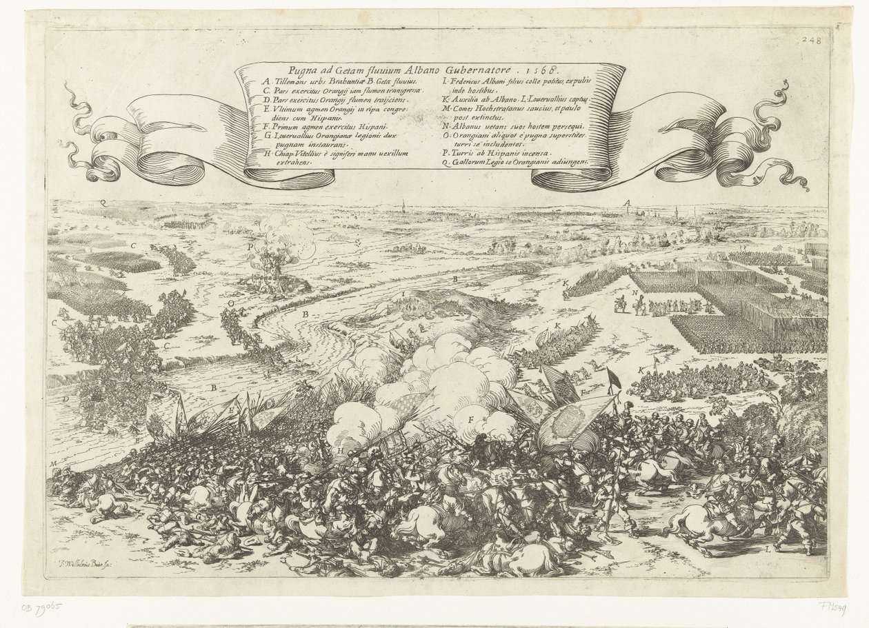 Veldslag aan de rivier de Gete, 1568 Savaş, Alban valisi tarafından Geta nehrinde yapıldı. 1568 (nesne üzerindeki başlık) by Johann Wilhelm Baur