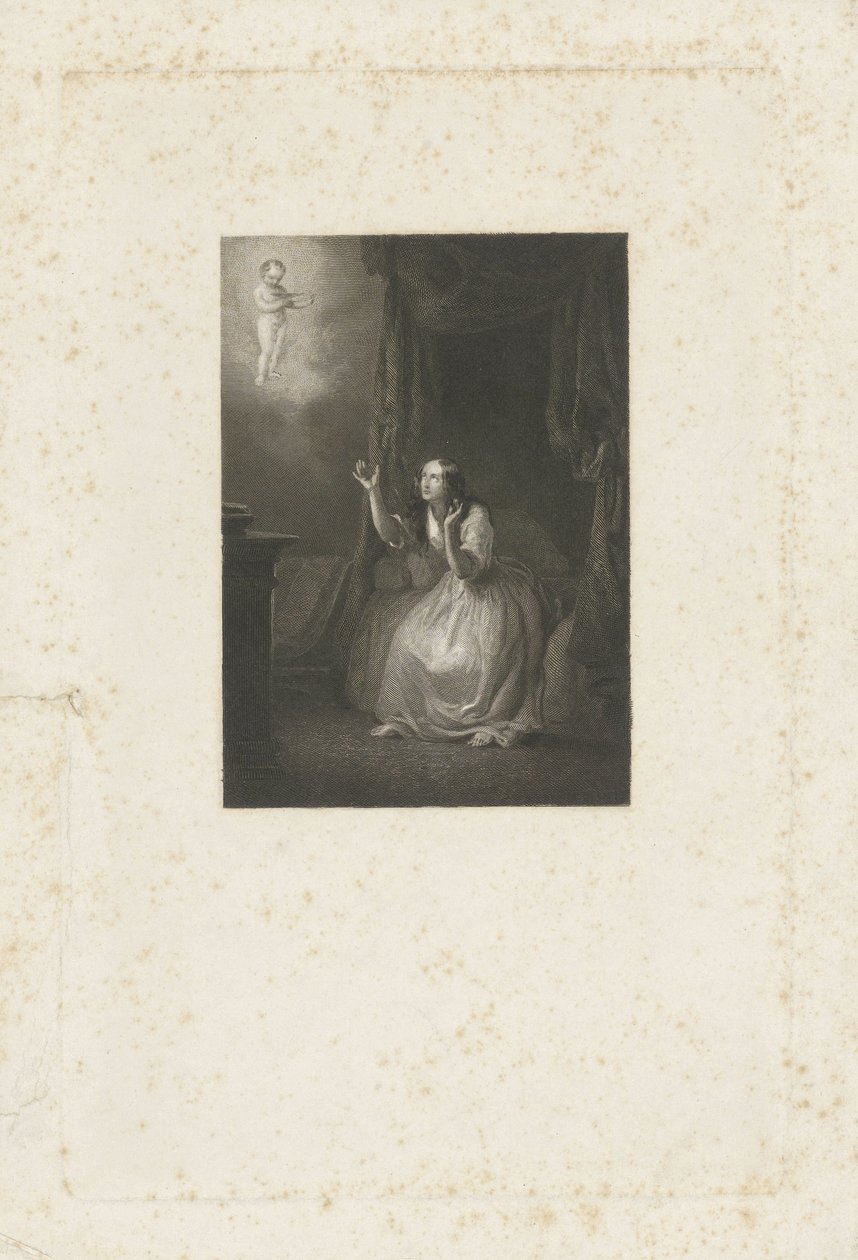 Genç bir kadının bir vizyonu var by Johann Wilhelm Kaiser (I)
