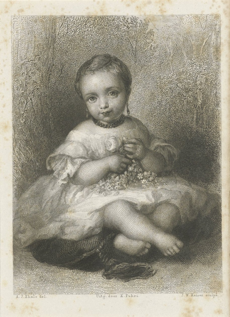 Bilinmeyen bir kızın portresi by Johann Wilhelm Kaiser (I)
