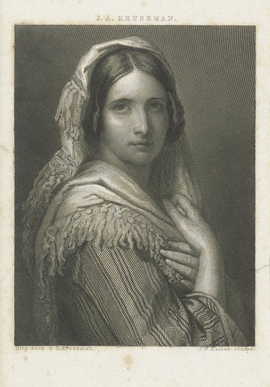 Bilinmeyen bir kadının portresi by Johann Wilhelm Kaiser (I)