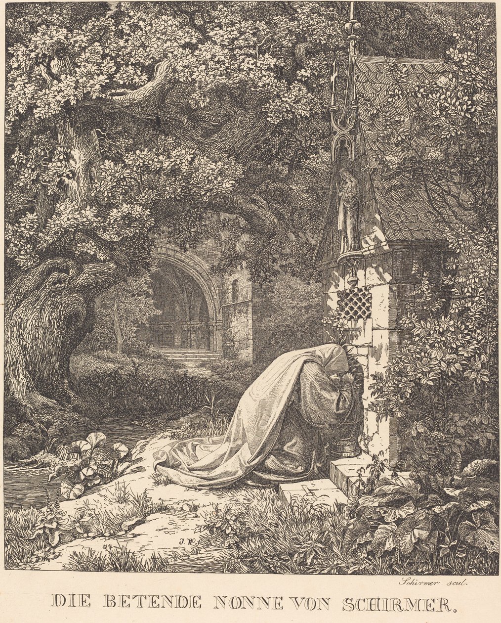 dua eden rahibe by Johann Wilhelm Schirmer