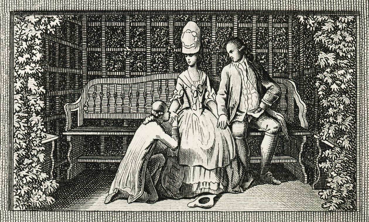 Genç Werther'in Acıları, Johann Wolfgang von Goethe'nin (1749-1832) romanından esinlenen gravür, Almanya, on sekizinci yüzyıl by Johann Wolfgang von Goethe