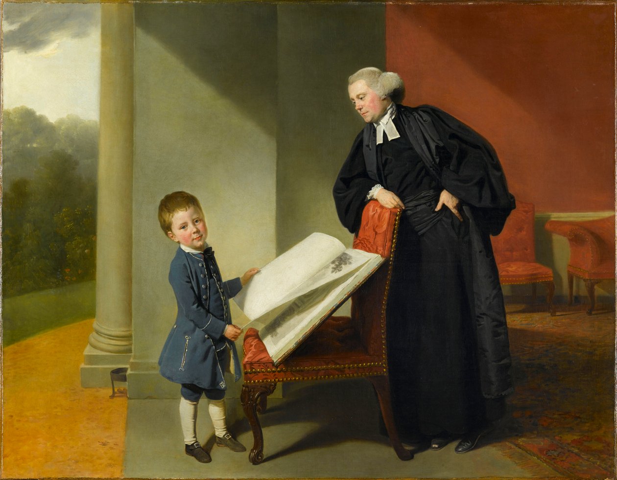 Muhterem Randall Burroughes ve oğlu Ellis, 1769. by Johann Zoffani