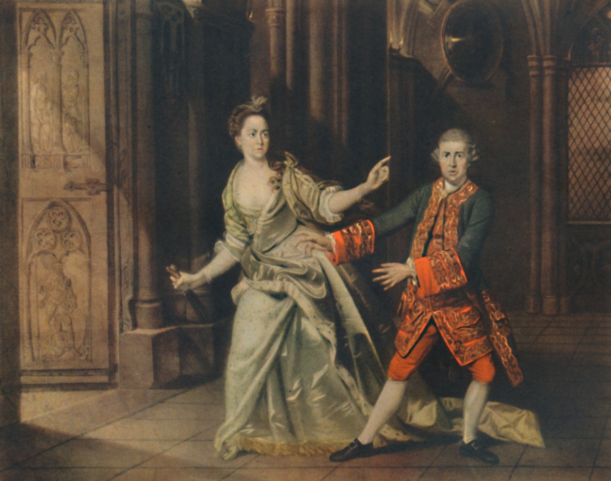 David Garrick ve Bayan Pritchard, Macbeth ve Lady Macbeth olarak, 1768, 1948. by Johan Joseph Zoffany