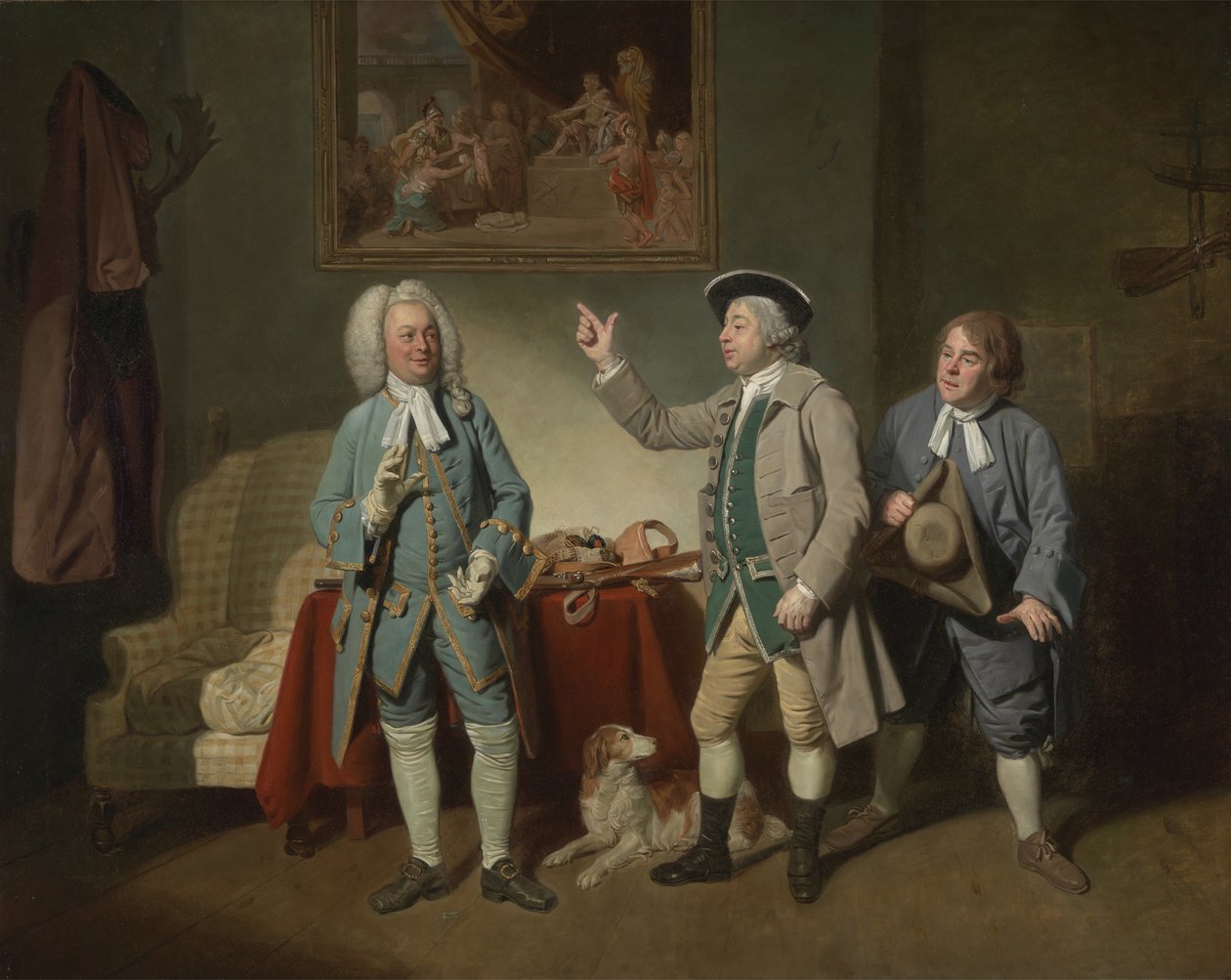 Edward Shuter, John Beard ve John Dunstall, Isaac Bickerstaffes Love in a Village, 1767 by Johan Joseph Zoffany