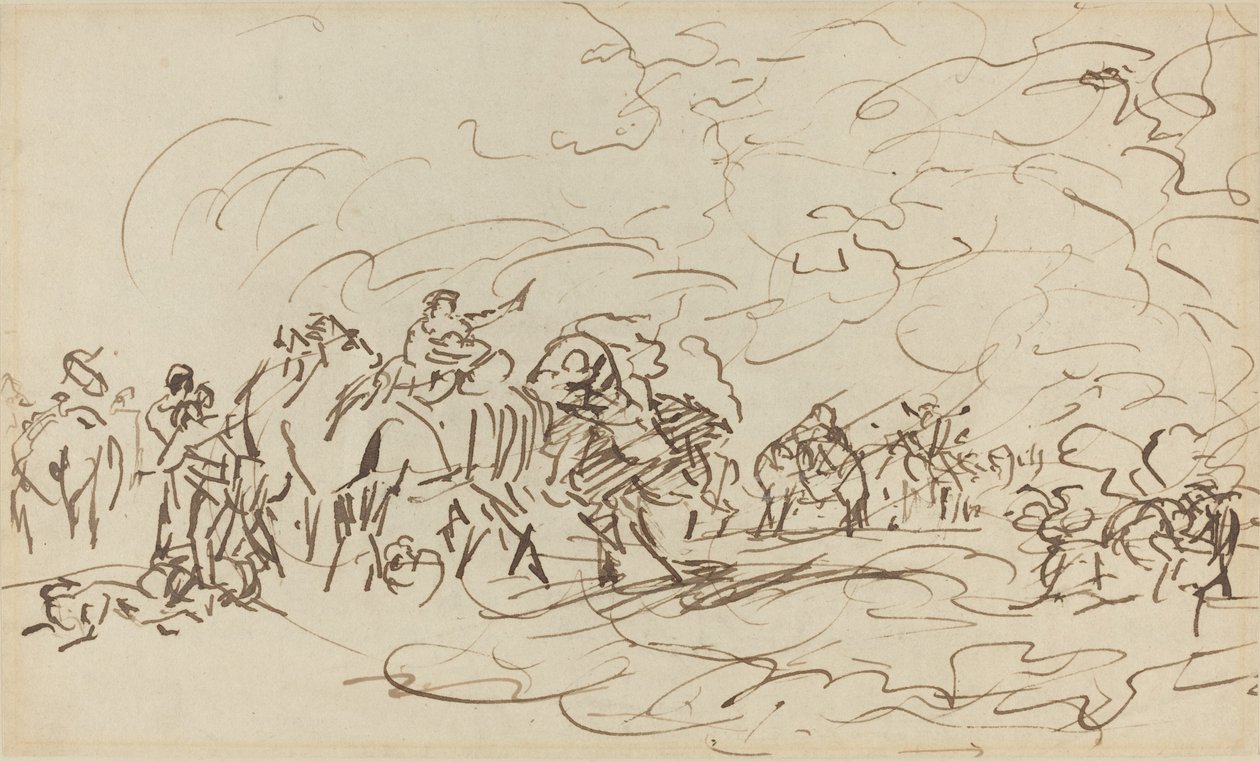 Bir Karavanı Geçmek Çölde Kum Fırtınası by Johann Zoffany