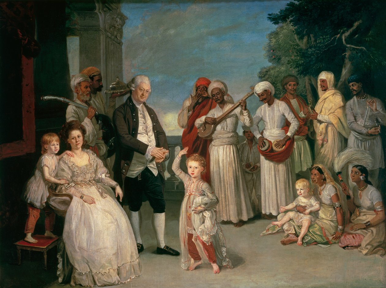 Sir Elijah ve Lady Impey ve Üç Çocukları by Johan Joseph Zoffany