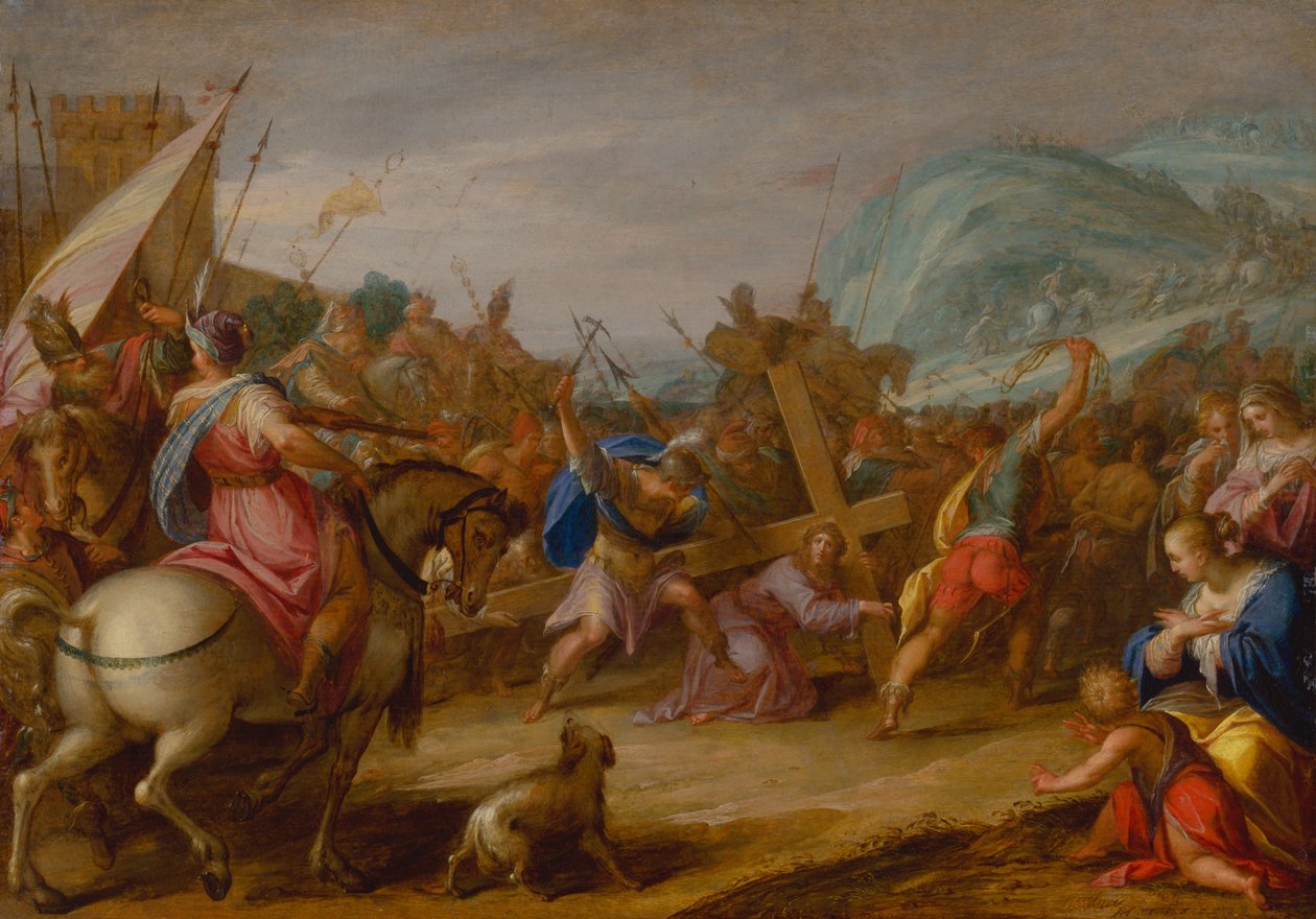 Haç taşımak by Johann or Hans von Aachen