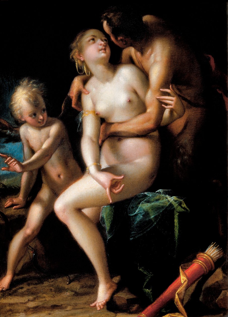 Jüpiter, Antiope ve Cupid Cupidon by Johann or Hans von Aachen
