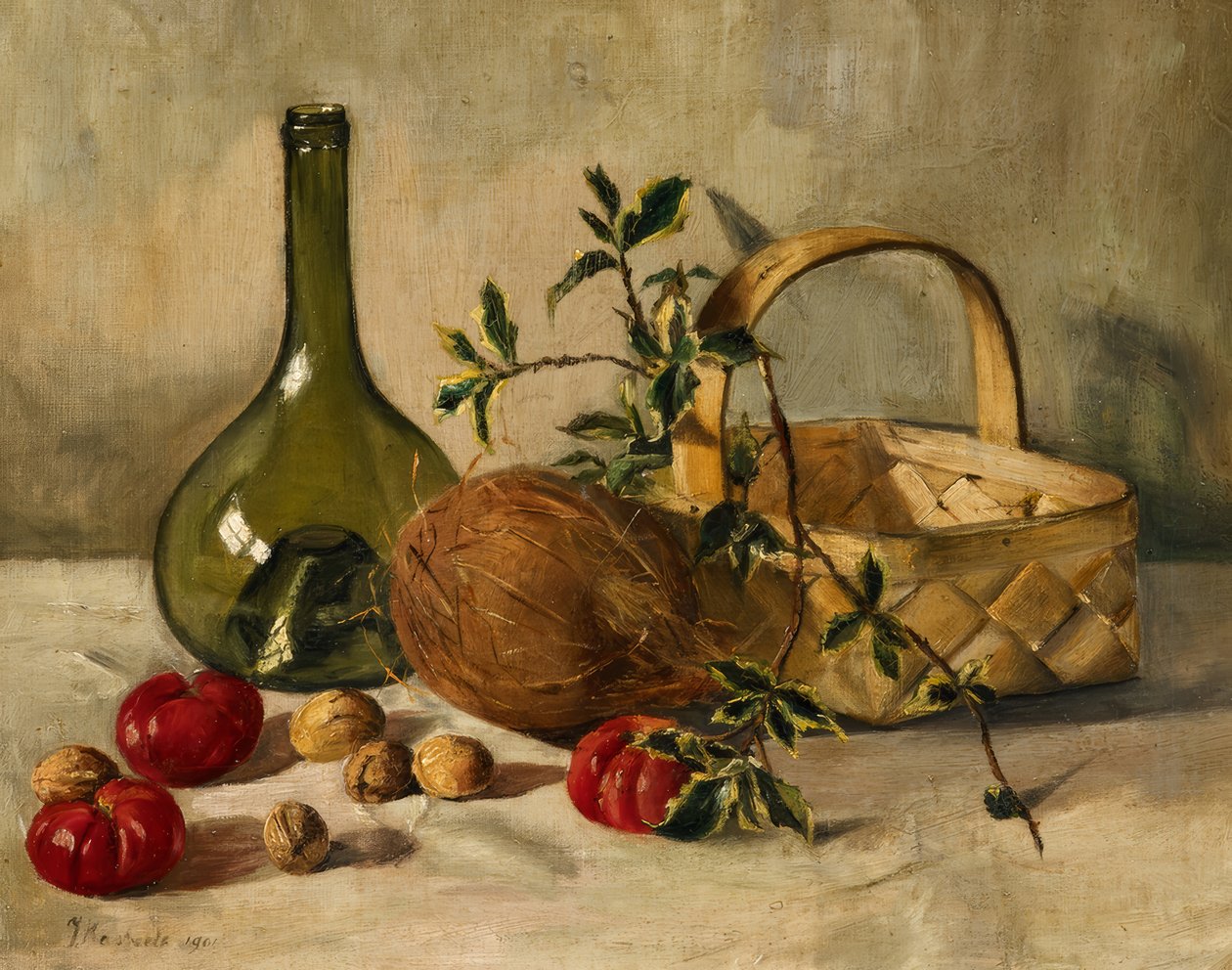 Hindistan cevizi ile natürmort by Johanna Margaretha van de Kasteele