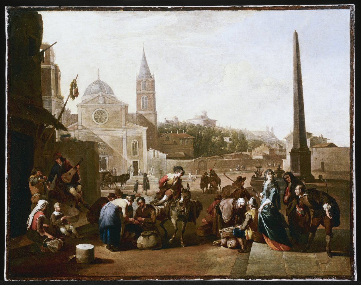 Piazza del Popolo, Roma by Johannes Lingelbach