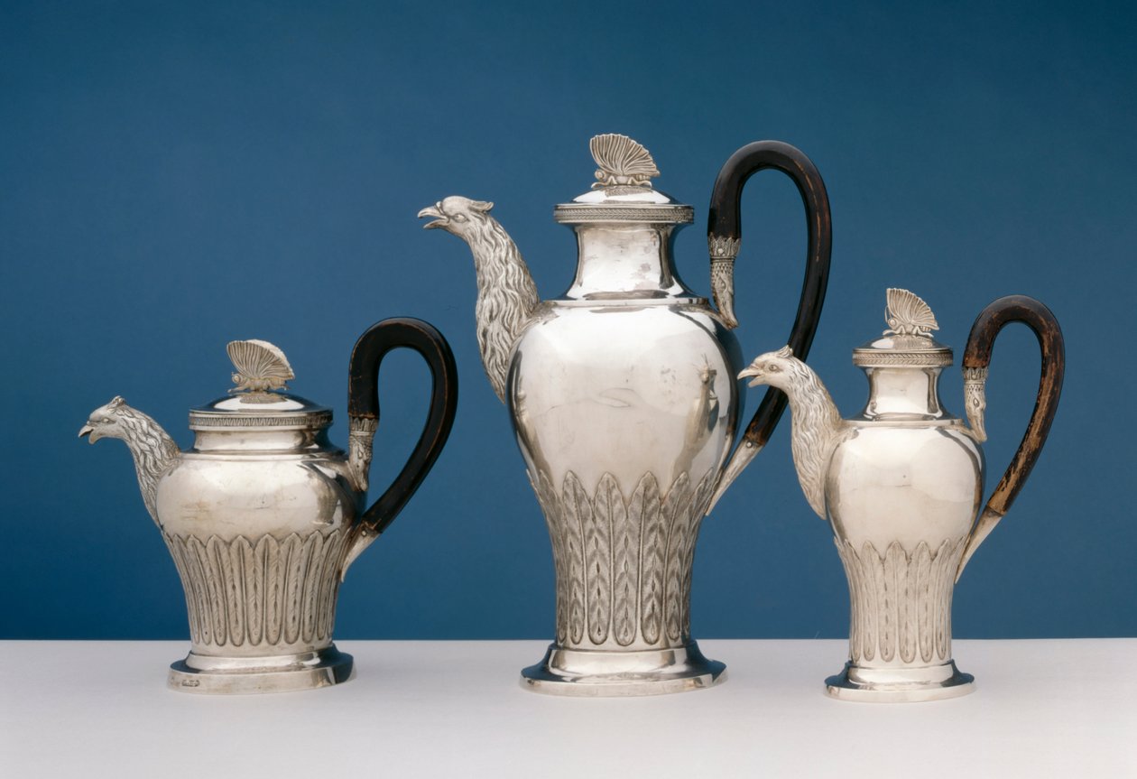Üç Çaydanlık, 1811-20 (gümüş ahşap) by Johannes Ostheim