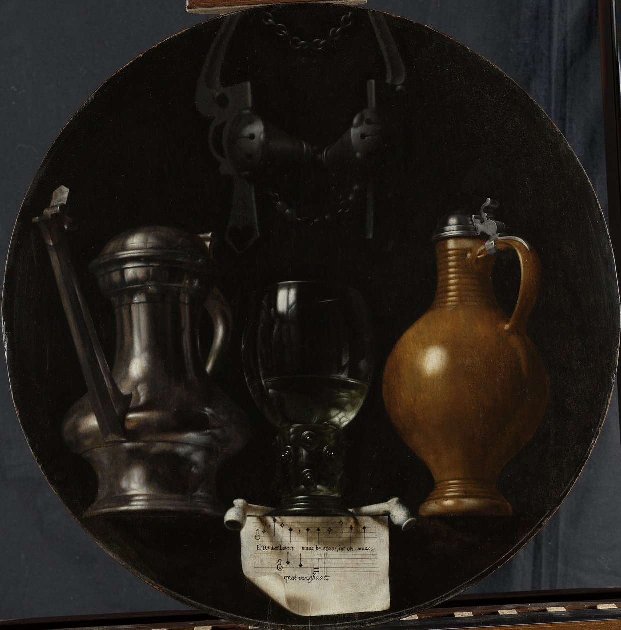 Flagon, Cam, Sürahi ve Bridle ile Sembolik Natürmort, 1614 by Johannes Torrentius