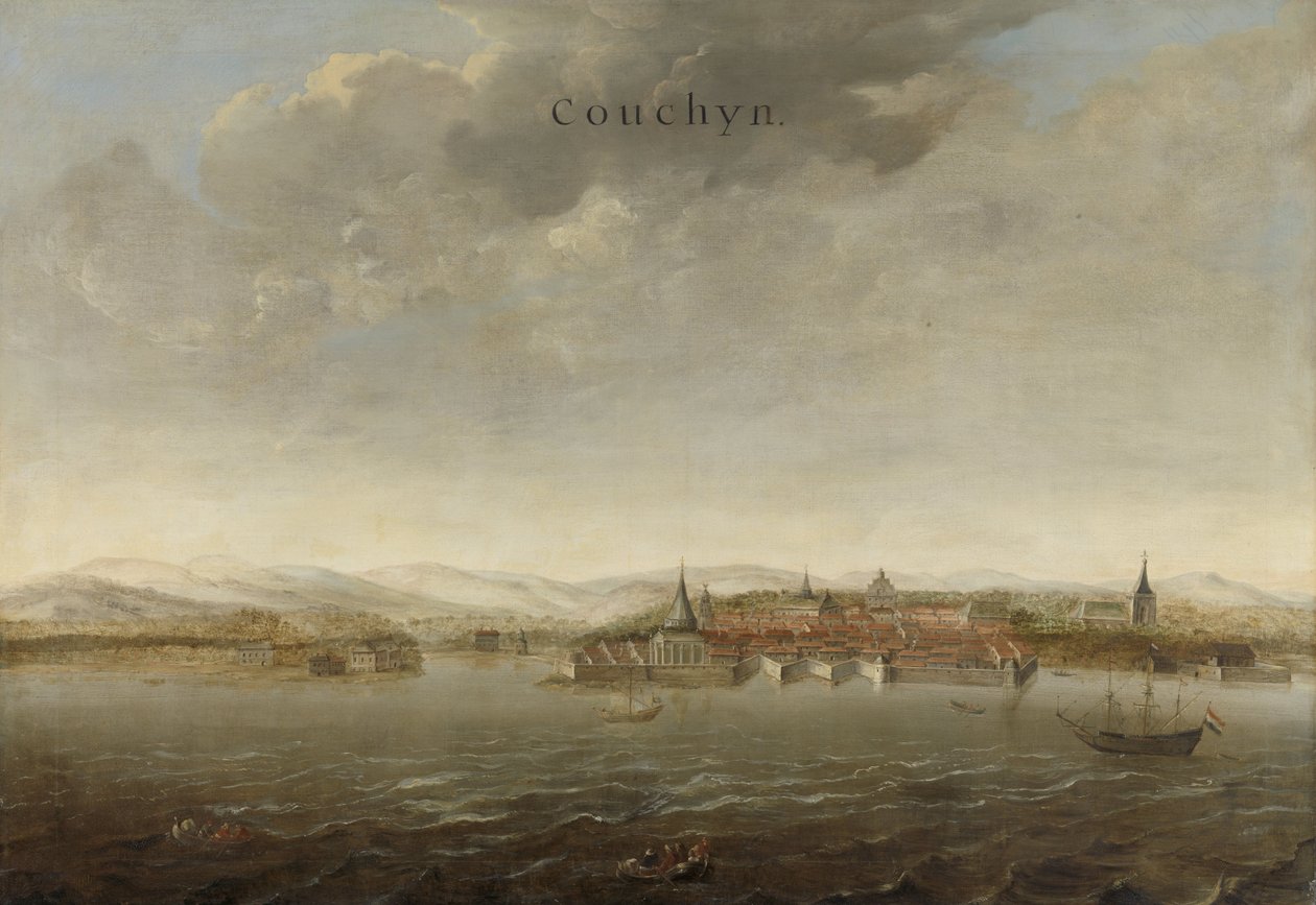 View of Cochin on the Malabar Coast of India, c.1662-3  by Johannes Vinckeboons