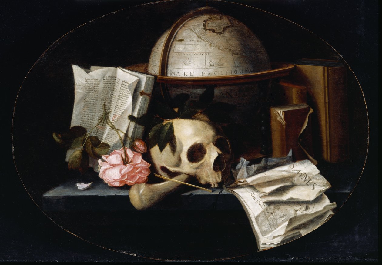 Vanitas Natürmort, c.1655 (meşe panel üzerine yağlı boya) by Johannes Borman