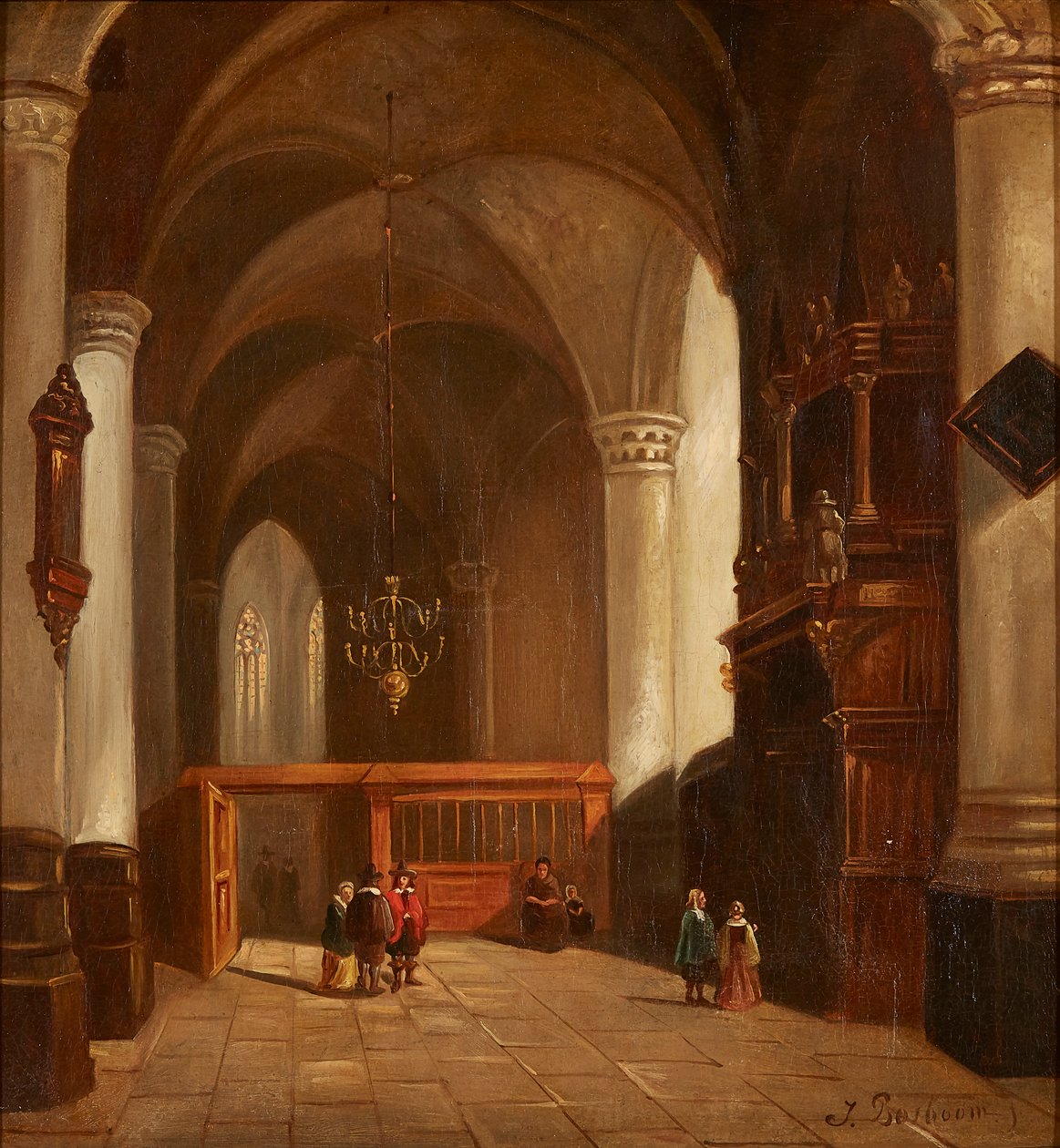 Kilise İçi (tuval üzerine yağlı boya) by Johannes Bosboom
