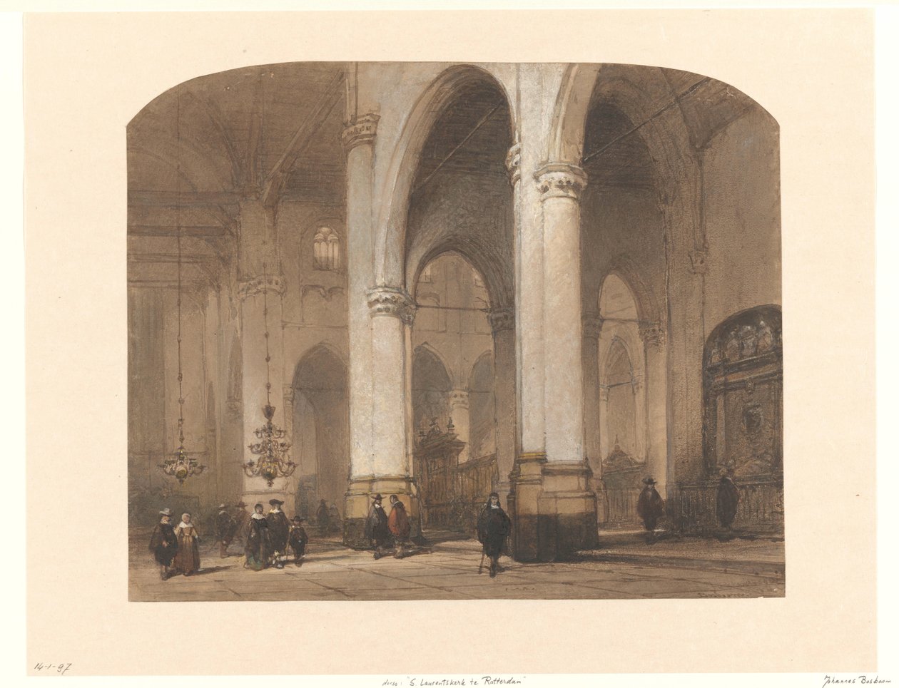 Rotterdam'daki St. Laurenskerk'te görüntüleyin by Johannes Bosboom