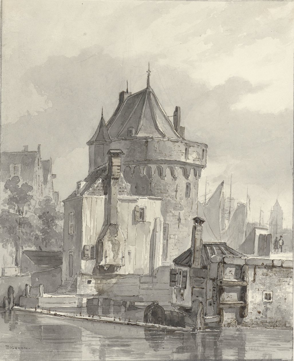 Hoorn'daki Ana Kule'nin görünümü by Johannes Bosboom