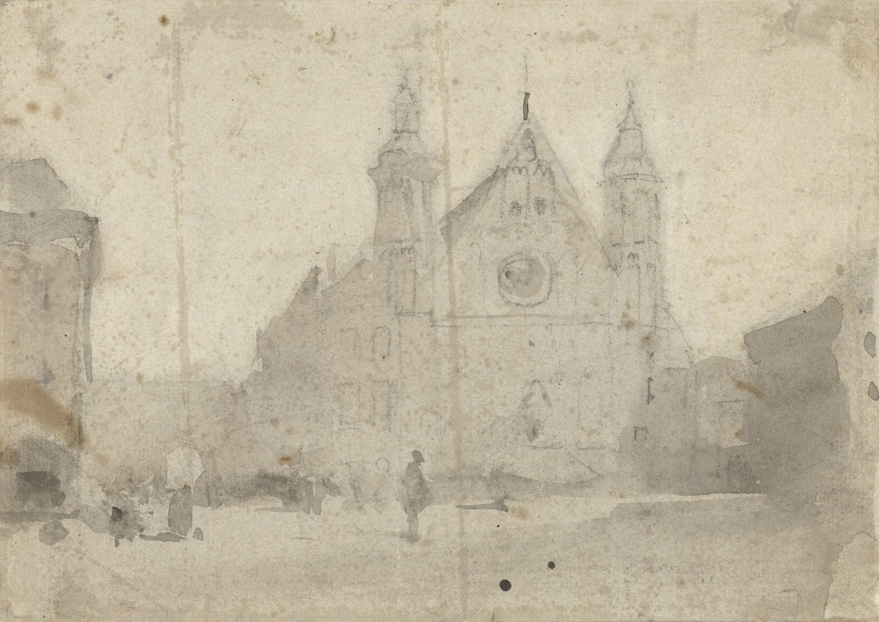 Binnenhof'taki Ridderzaal'ın görünümü by Johannes Bosboom