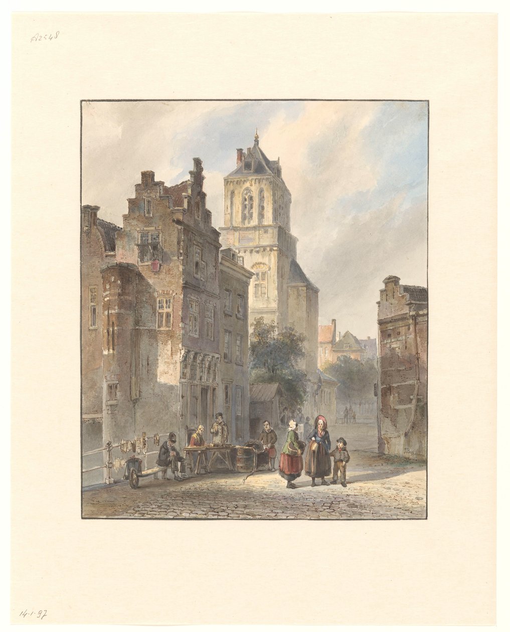 Delft belediye binasının görünümü by Johannes Bosboom