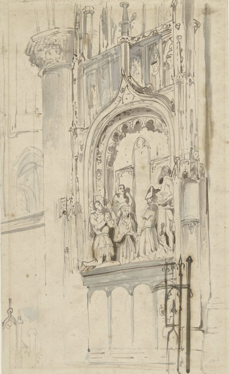Breda'daki Grote Kerk'teki Engelbrecht I van Nassau'nun cenaze anıtı by Johannes Bosboom