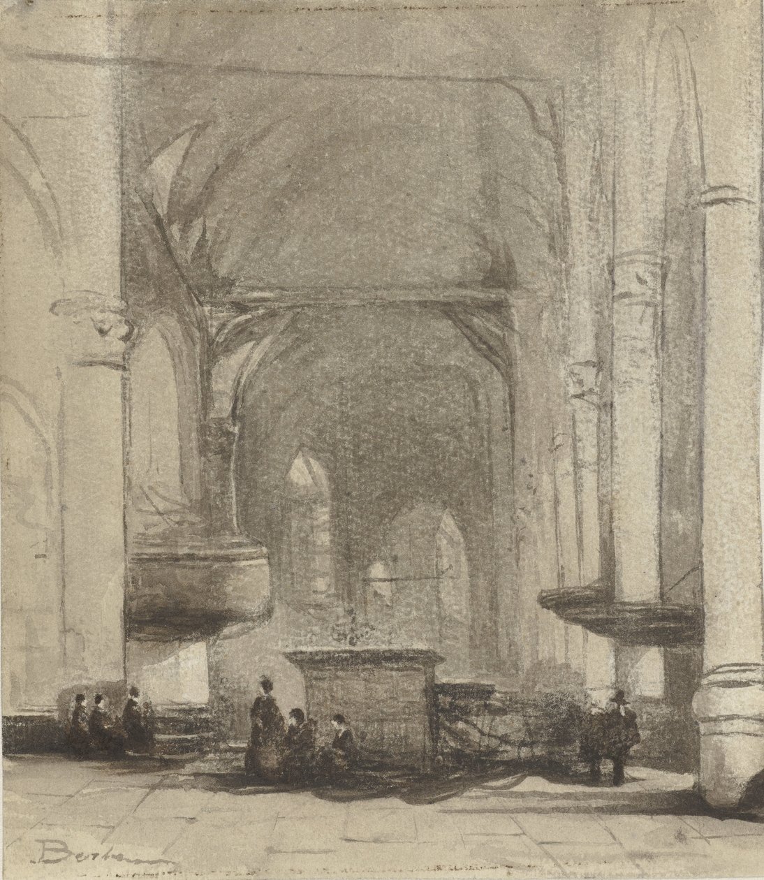 Kerkinterieur by Johannes Bosboom