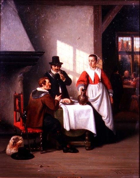 Bir Taverna İçi (panel) by Johannes Christoffel Vaarberg
