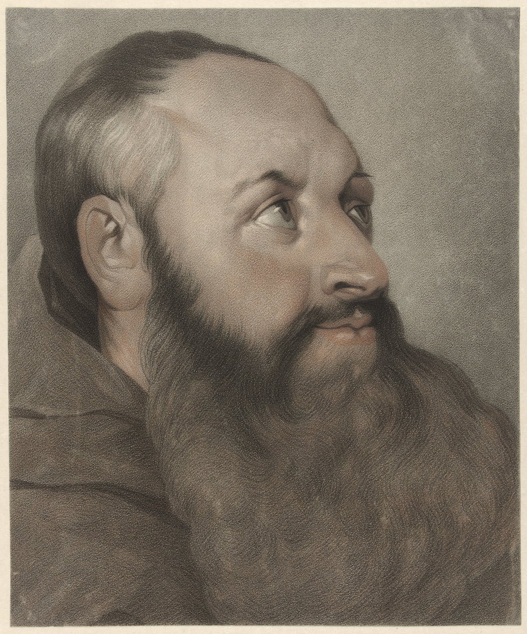 Monk, sağda, yukarı bakıyor by Johannes Cornelis Mertens