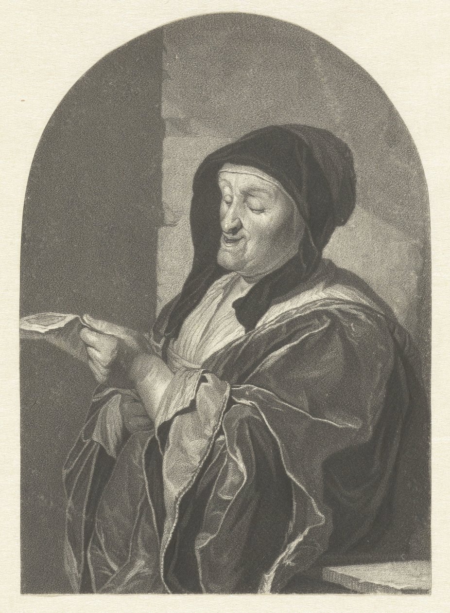 şarkı söyleyen yaşlı kadın by Johannes Cornelis Mertens