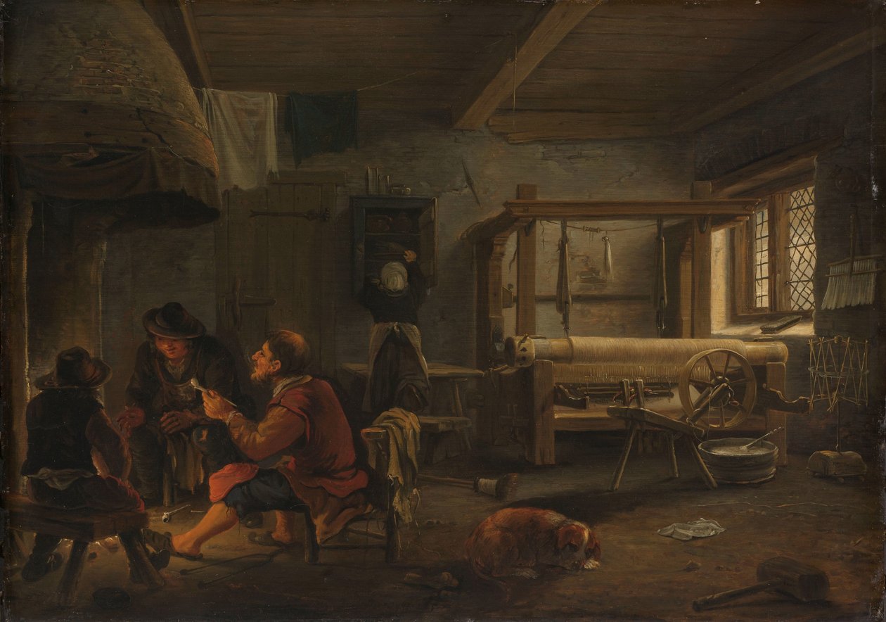 Bir Dokumacı Atölyesi by Johannes Dircksz. van Oudenrogge