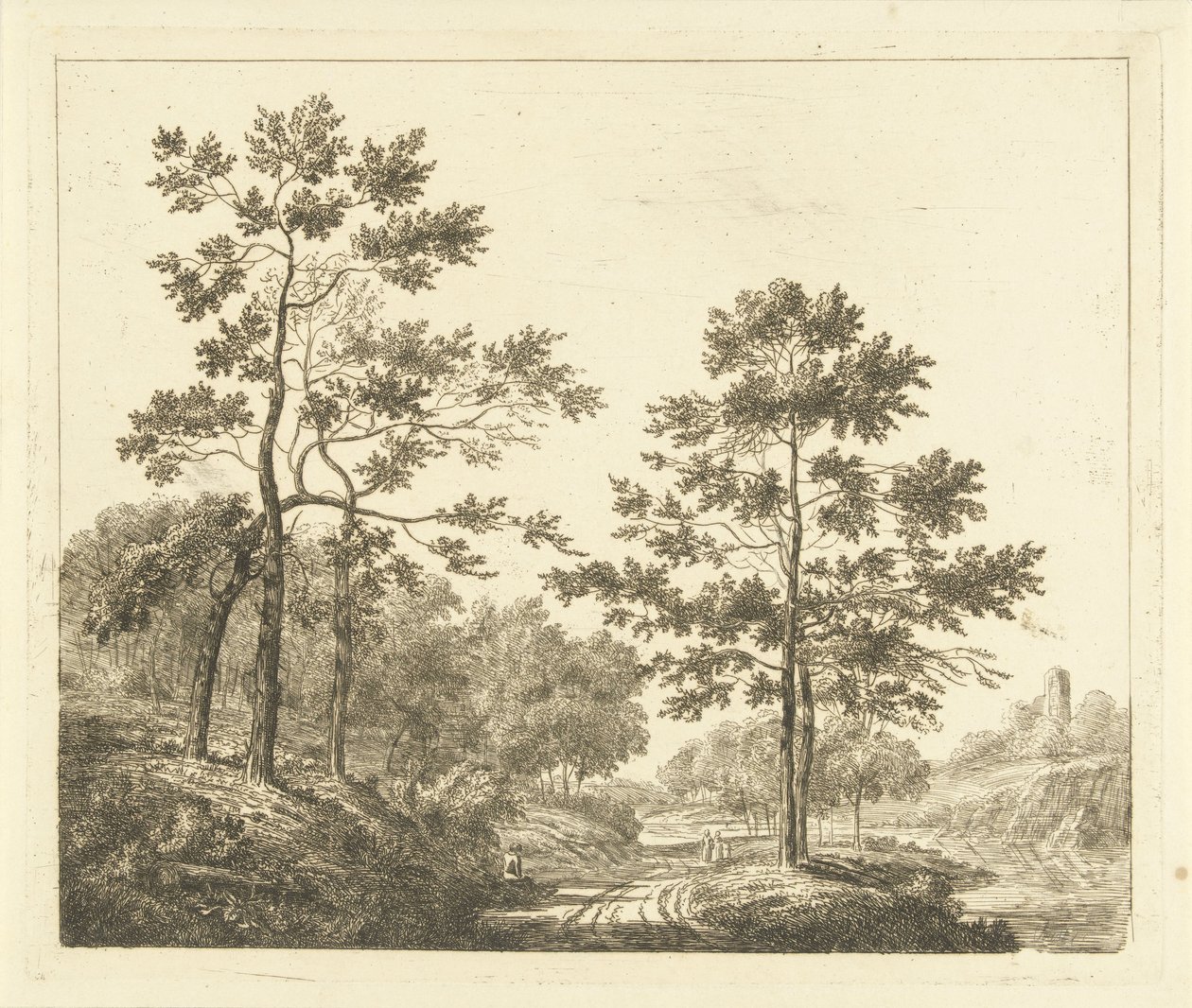 Tepelik manzara içinde orman yolu Tepeler boyunca yol by Johannes Franciscus Christ