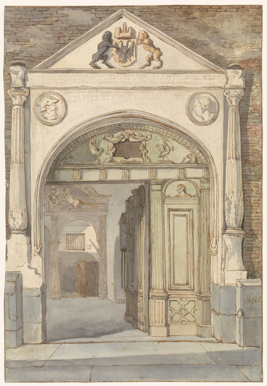 Nijmegen'deki belediye binasının salonunda görüntüle by Johannes Franciscus Christ