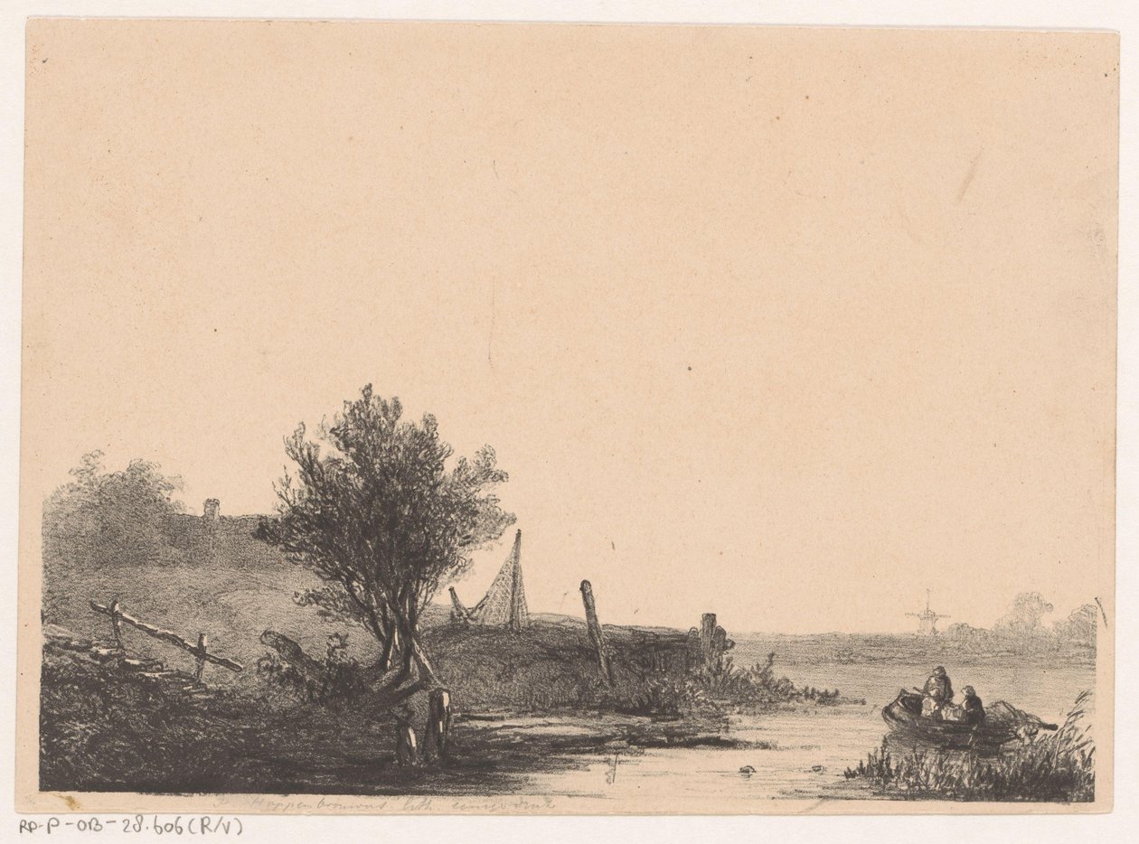nehir manzarası by Johannes Franciscus Hoppenbrouwers