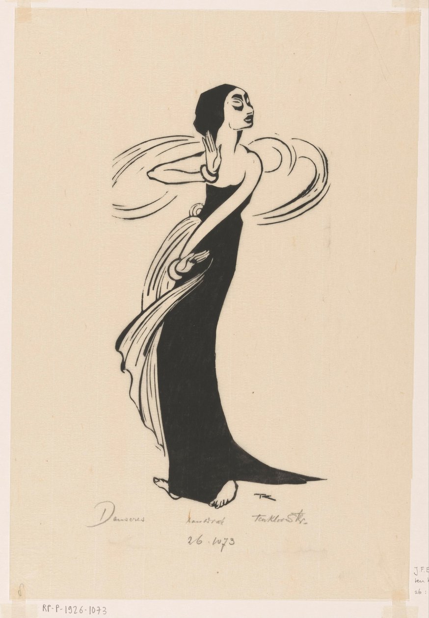 Danseres (nesne üzerindeki orijinal başlık) by Johannes Frederik Engelbert ten Klooster (signed by artist)