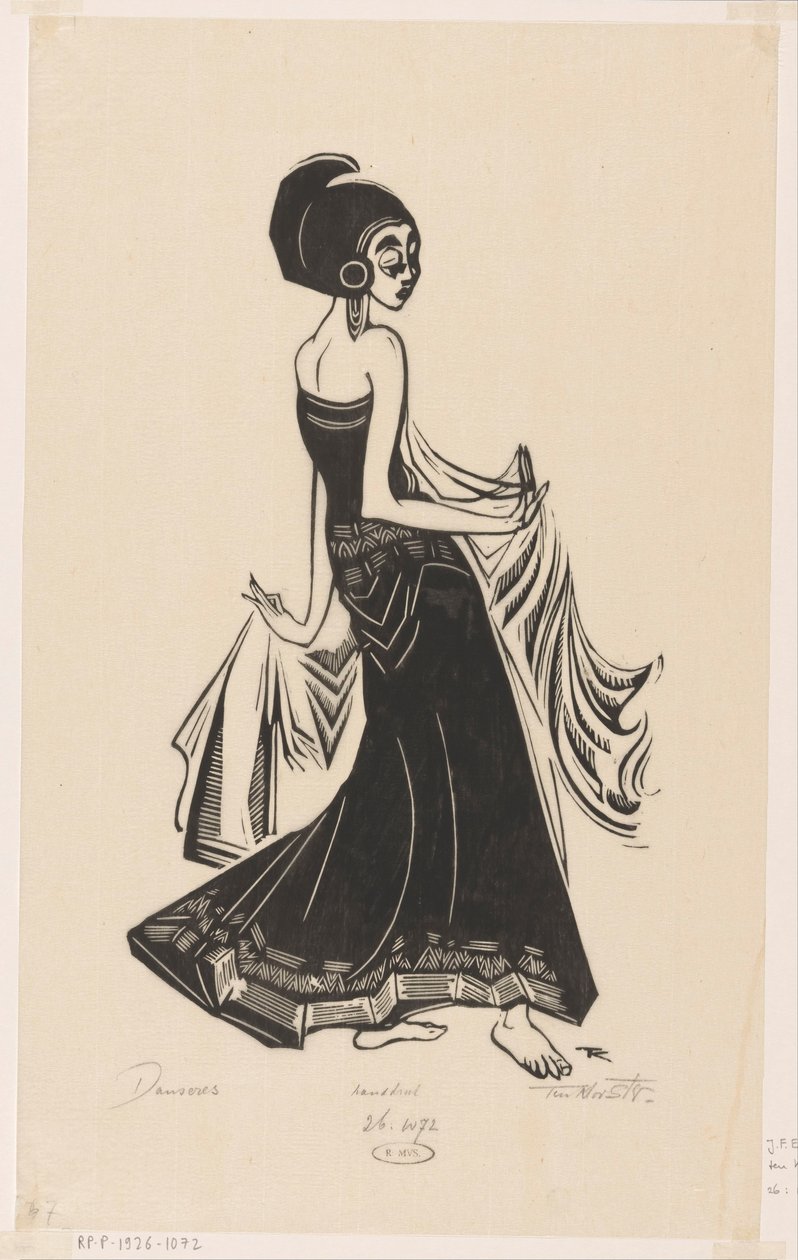 Danseres (nesne üzerindeki orijinal başlık) by Johannes Frederik Engelbert ten Klooster (signed by artist)