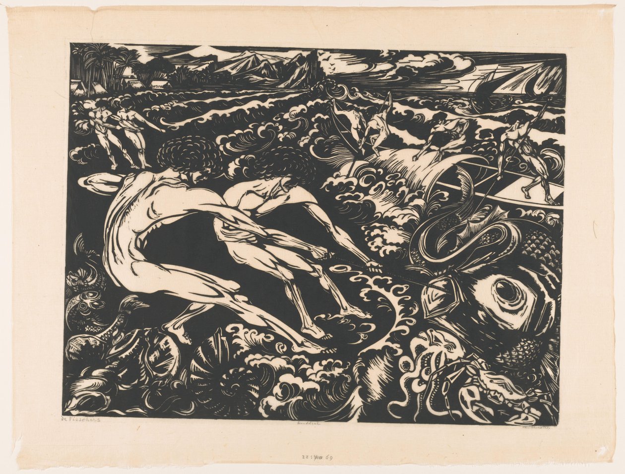 Balıkçılar (nesne üzerindeki orijinal başlık) by Johannes Frederik Engelbert ten Klooster (signed by artist)