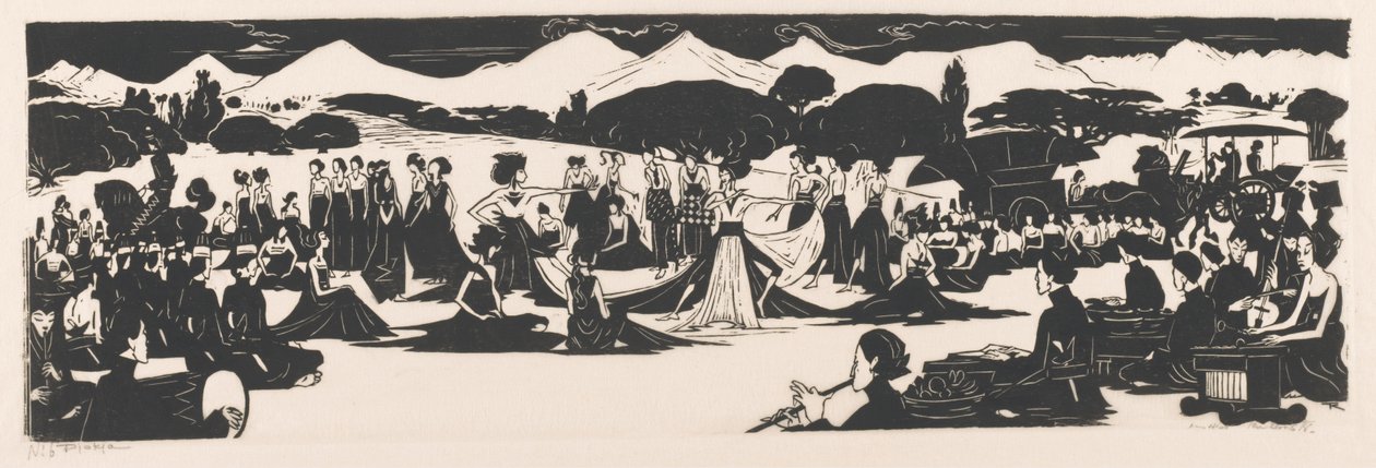 Djokja (nesne üzerindeki orijinal başlık) by Johannes Frederik Engelbert ten Klooster (signed by artist)