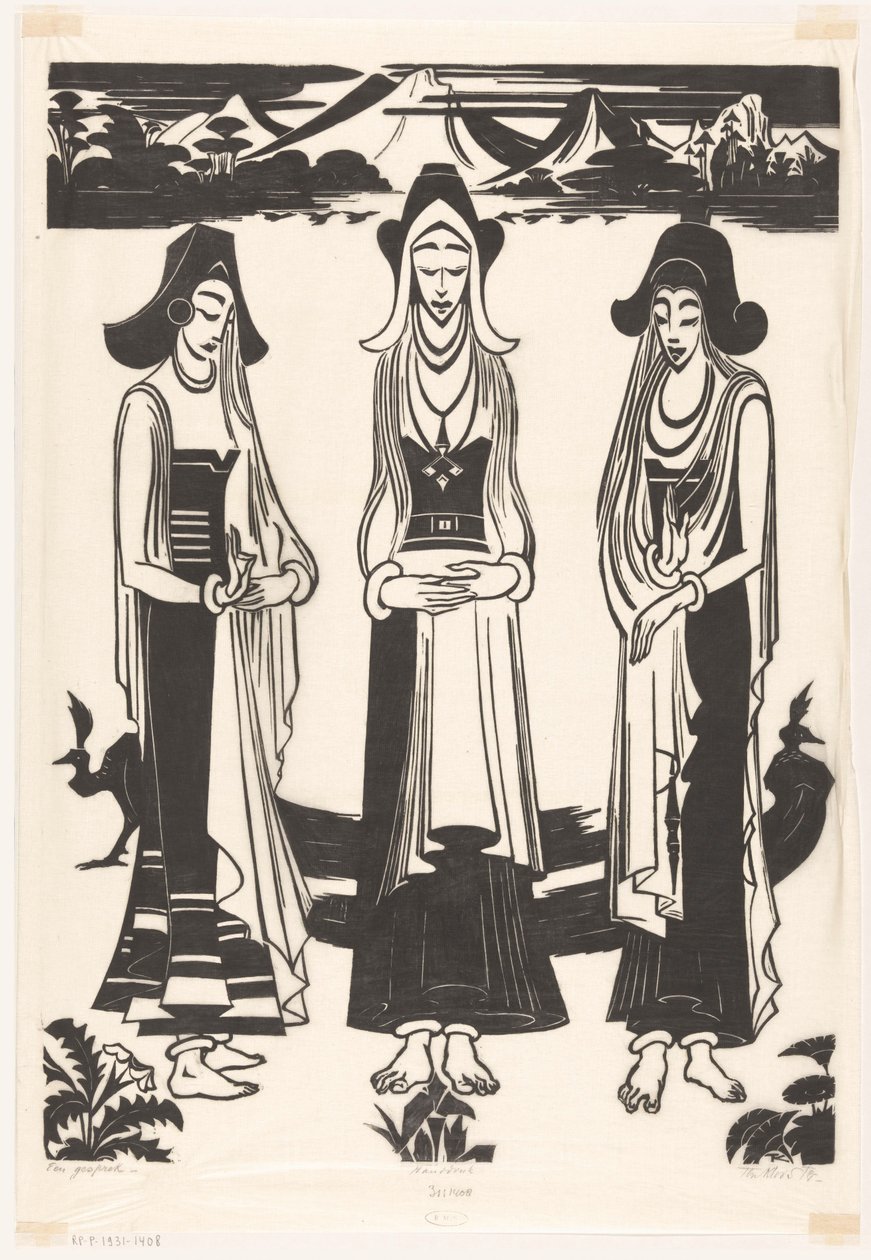 Bir konuşma (nesnedeki orijinal başlık) by Johannes Frederik Engelbert ten Klooster (signed by artist)