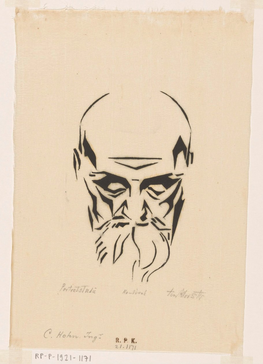 Portret van Carl Hohn by Johannes Frederik Engelbert ten Klooster (signed by artist)