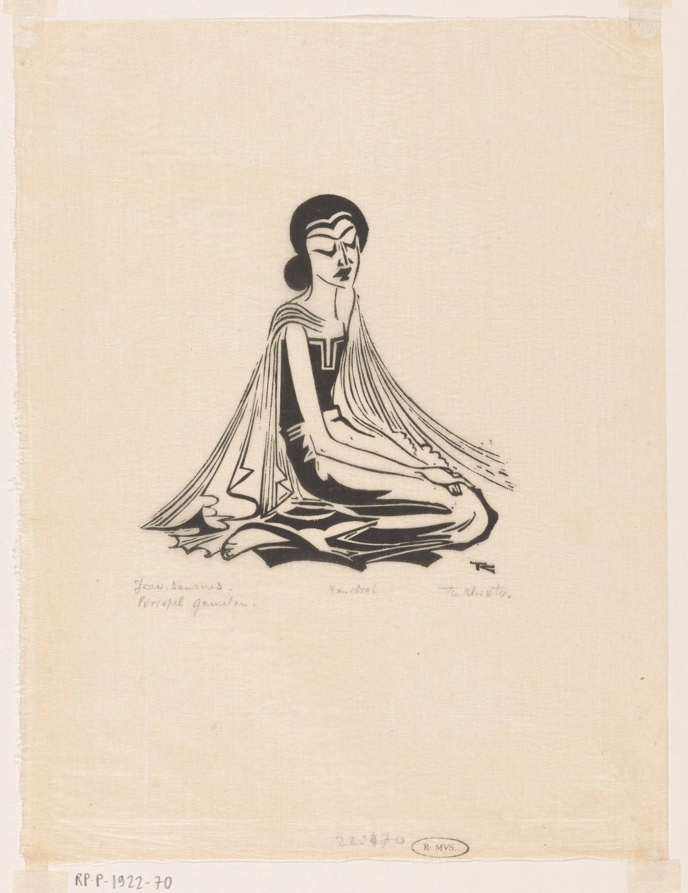 Gamelan'ı tahmin et (nesne üzerinde orijinal başlık) Cava dansçısı (nesne üzerinde orijinal seri başlığı) by Johannes Frederik Engelbert ten Klooster (signed by artist)