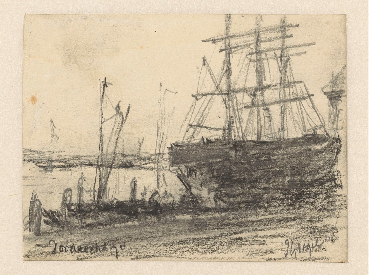 Dordrecht için gemiler by Johannes Gijsbert Vogel