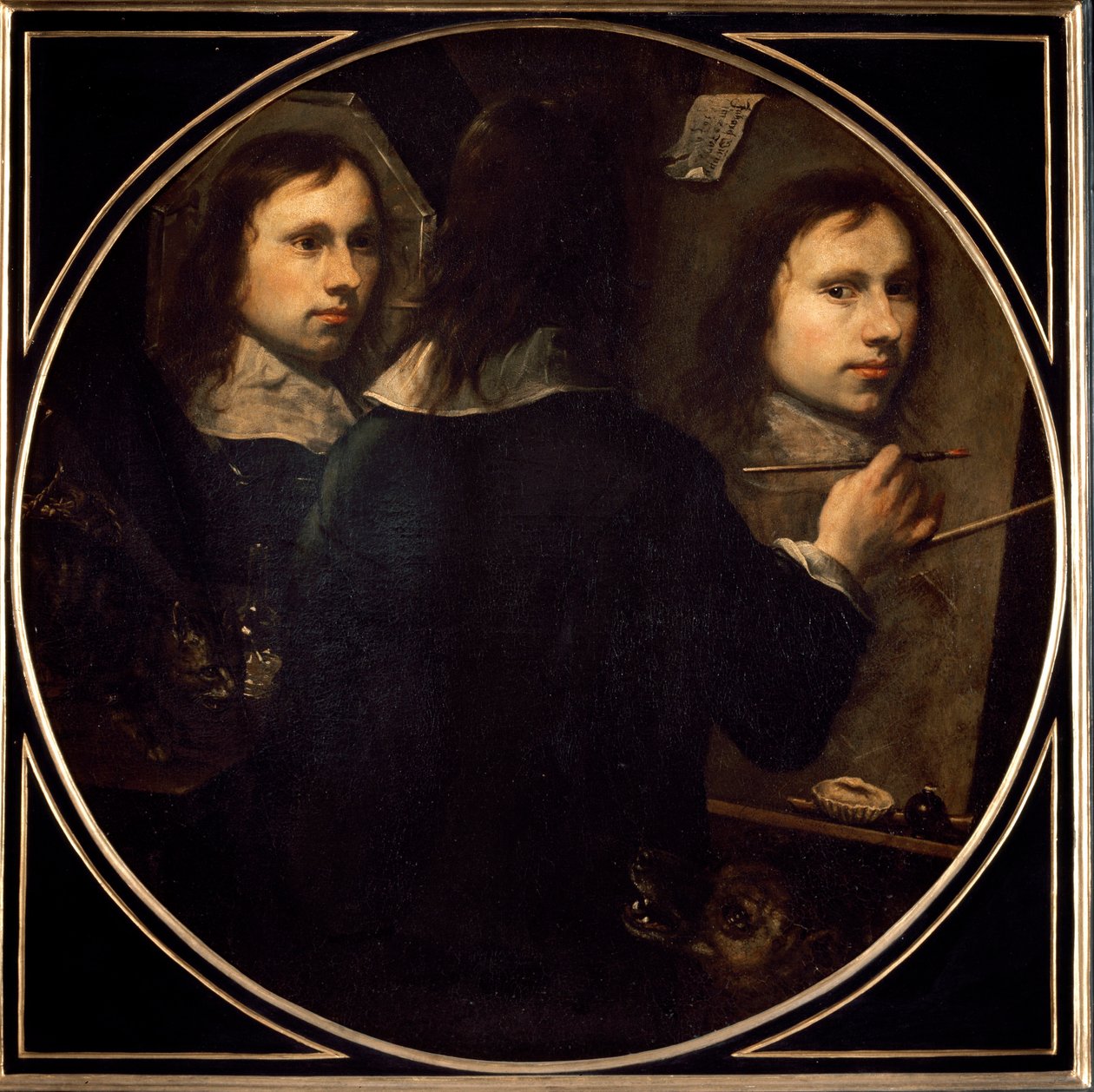Johannes Gumpp (1626-?) 1646 Sun tarafından Otoportre Resim. 88,5x89 cm Floransa, Galleria degli Uffizi (Ofisler) by Johannes Gumpp