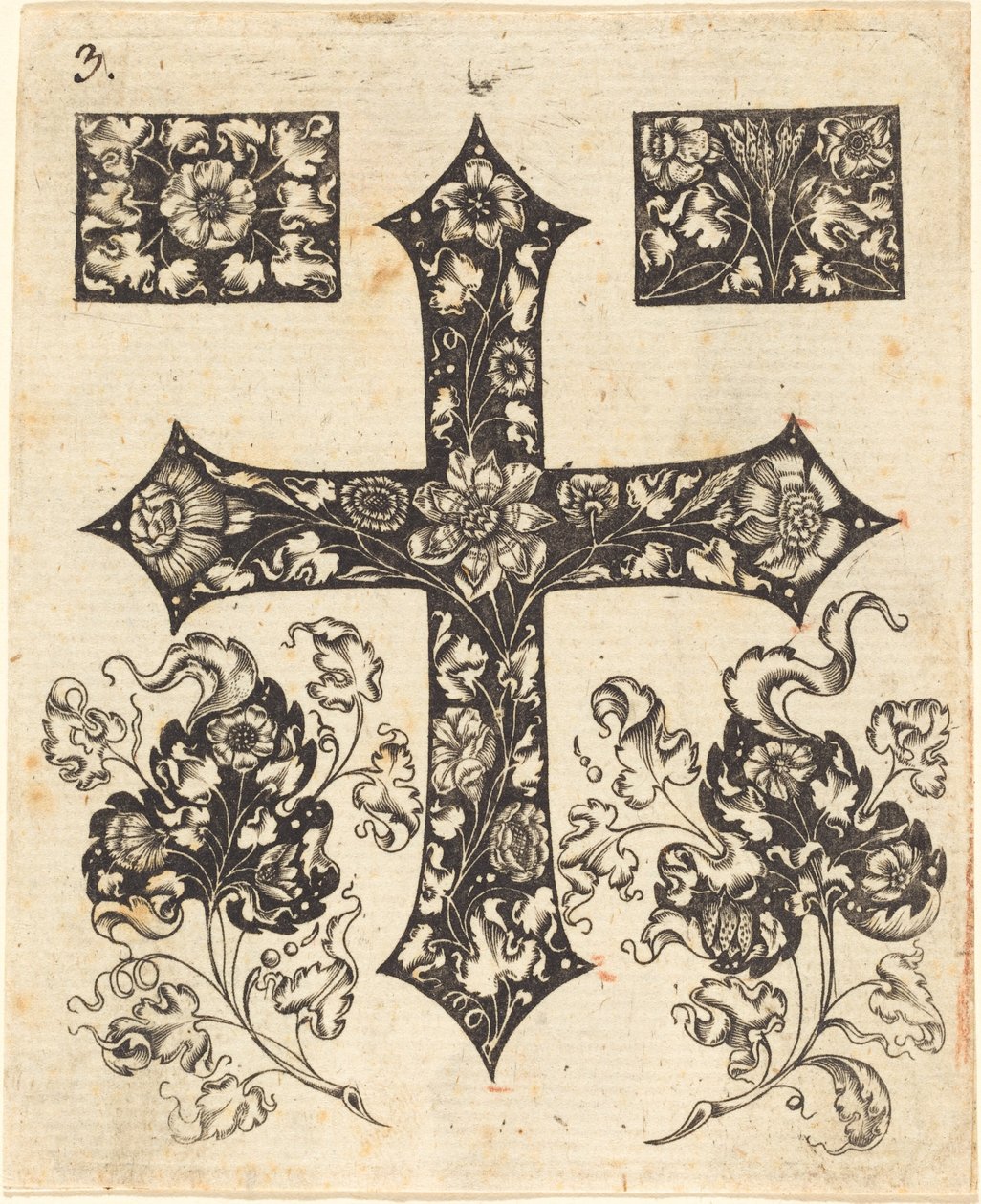 Çiçeklerle Süslenmiş Haç by Johannes Hanias