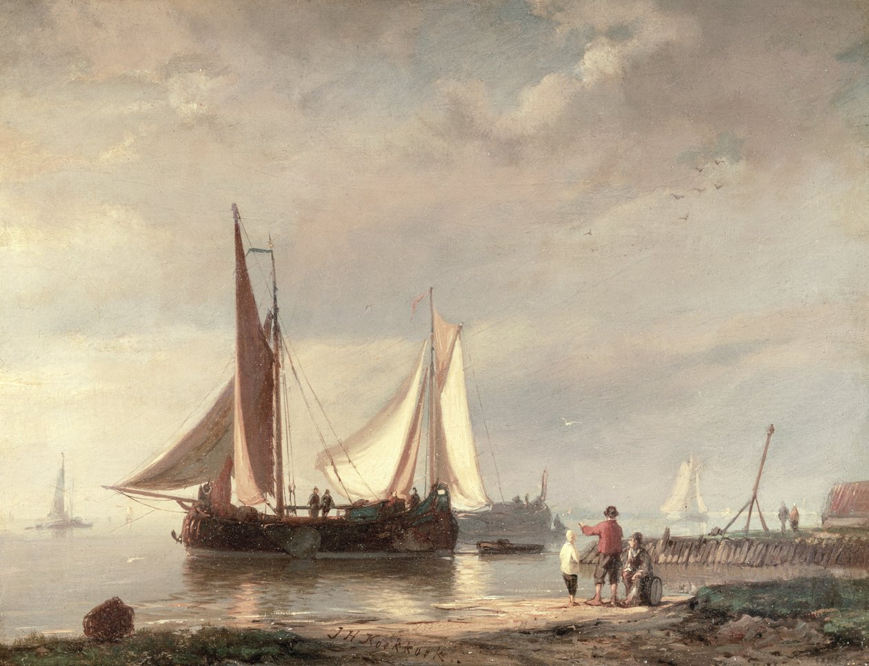 Liman Sahnesi (petrol) by Johannes Hermann Barend Koekkoek