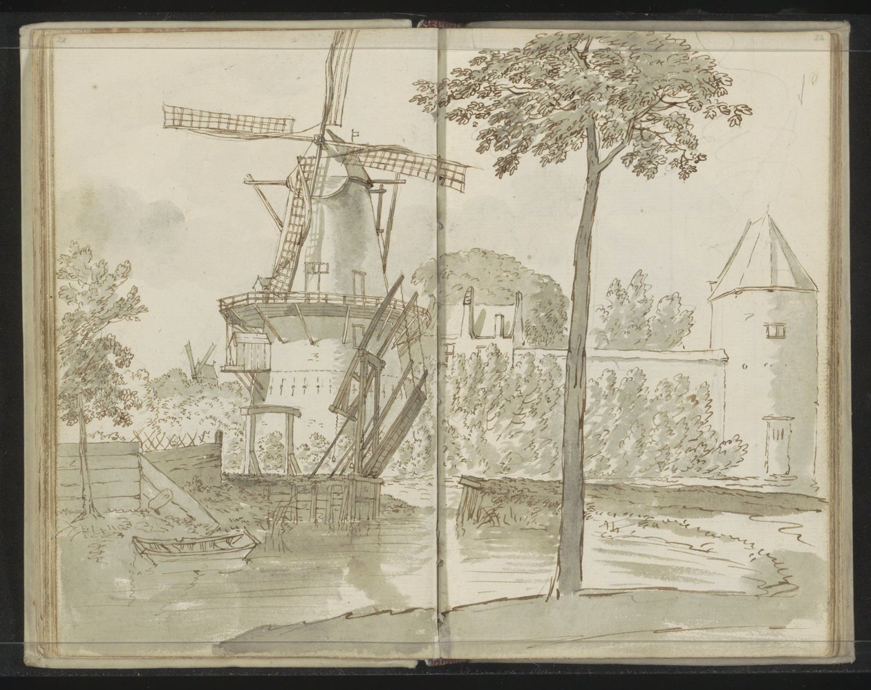 Spoorsingel üzerinde Delft Yel Değirmeni by Johannes Huibert Prins