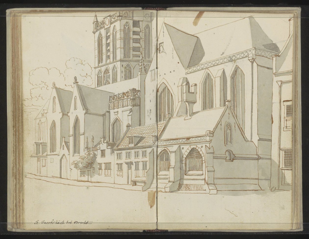 Utrecht'teki Jacobikerk'in sağ cephesi by Johannes Huibert Prins
