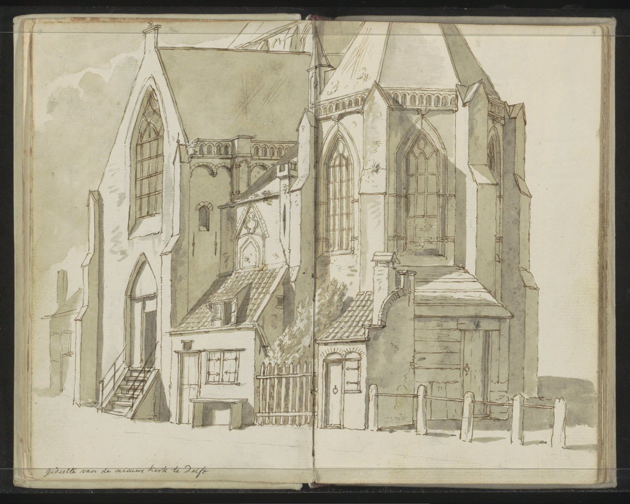 Delft'teki Nieuwe Kerk'in yan görünümü by Johannes Huibert Prins
