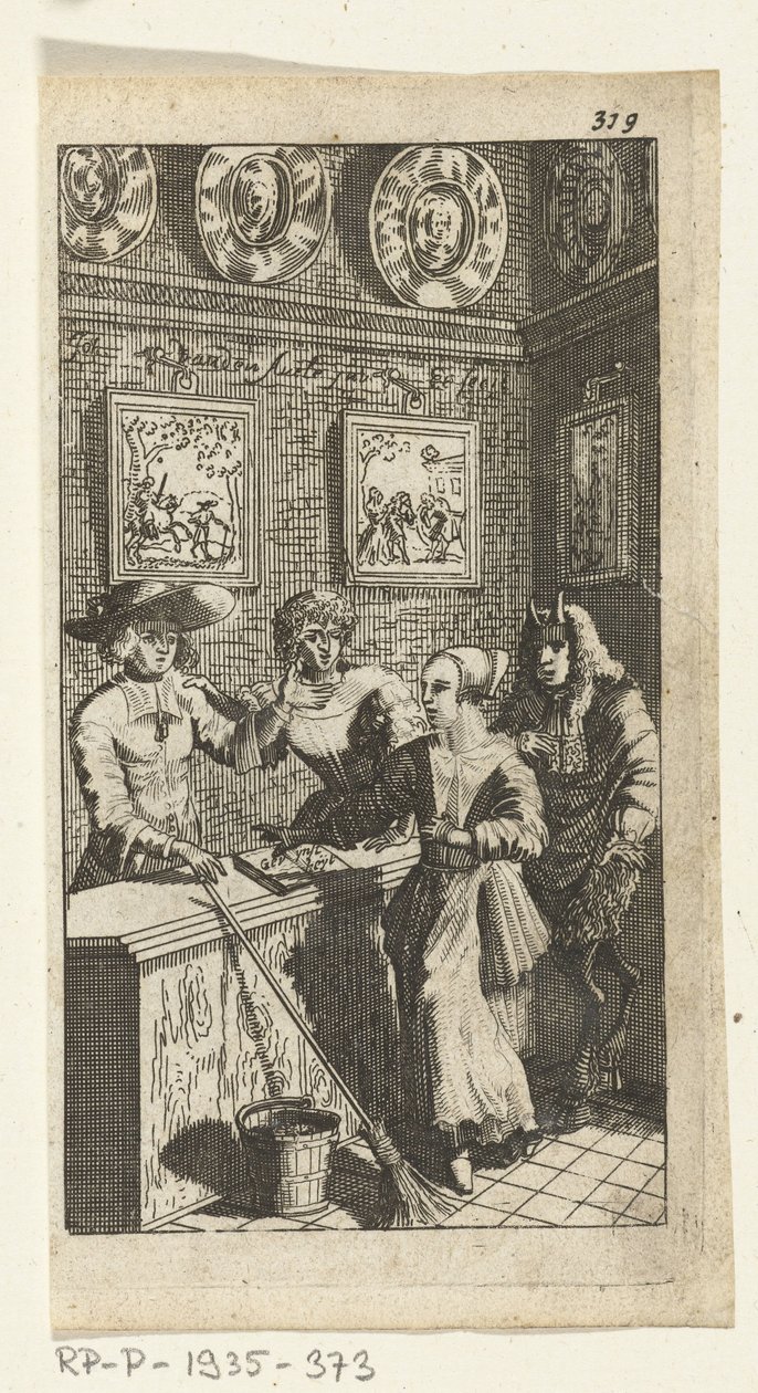 Simon de Vries için Sahte Şeytan Kitap İllüstrasyonu, Yedi Duyvelen Hükmü ve Hedendaeghsche Dienstmaegden'e Hizmet Etmek, Amsterdam, 1682 by Johannes Jacobsz van den Aveele