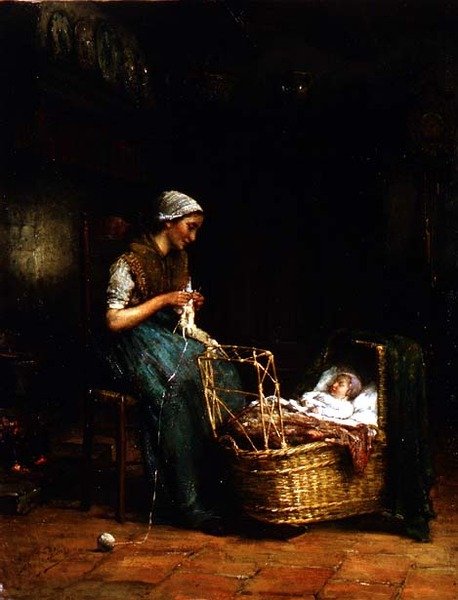 Kulübe İç Mekanda Anne ve Çocuk (ayrıca bkz. 18091) by Johannes Jacobus Paling